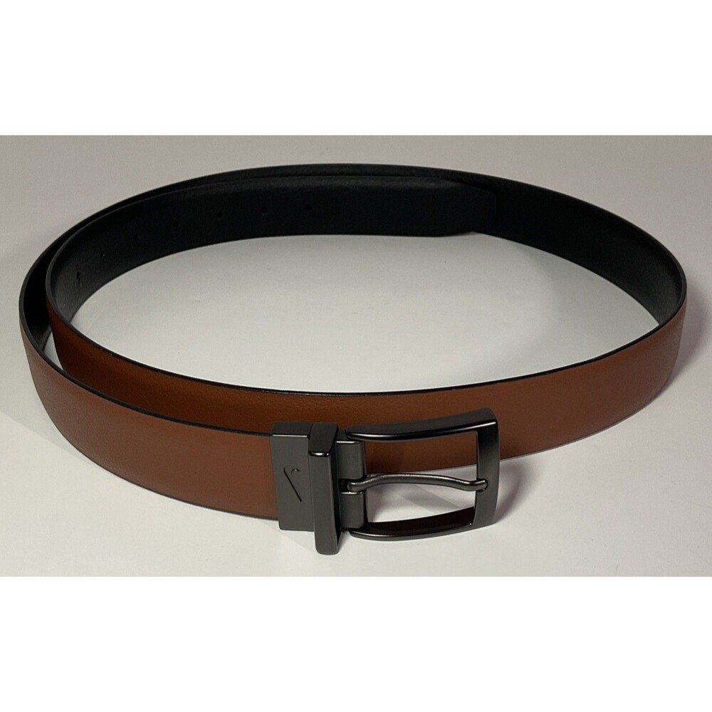 Nike Men's Black and Brown Reversible Belt Size XL (42-44)